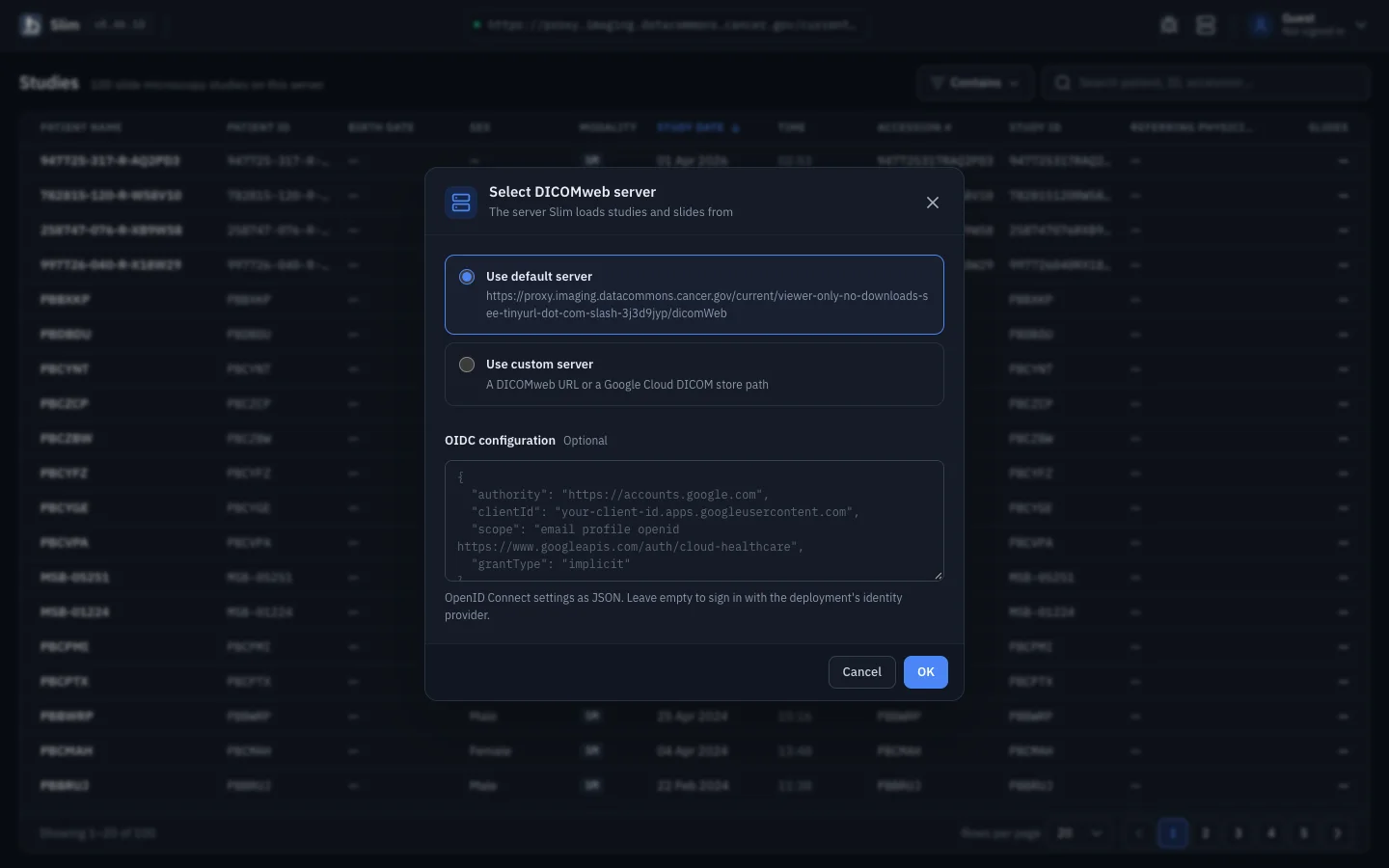 Slim: Any DICOMweb archive, any identity provider