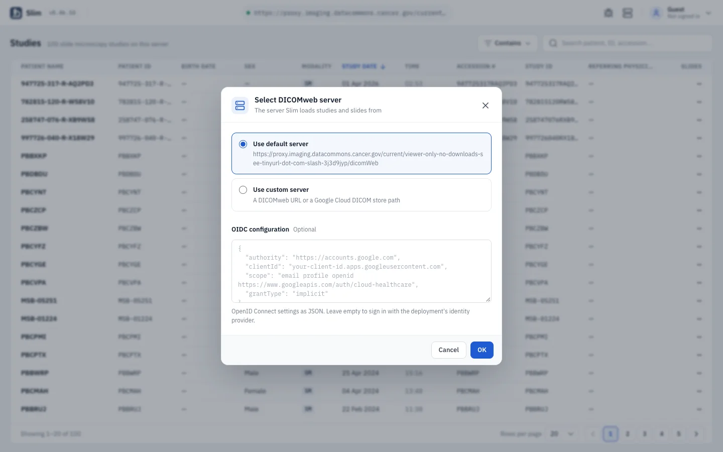 Slim: Any DICOMweb archive, any identity provider